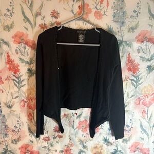 Vintage Bebe Black Open Front Cardigan